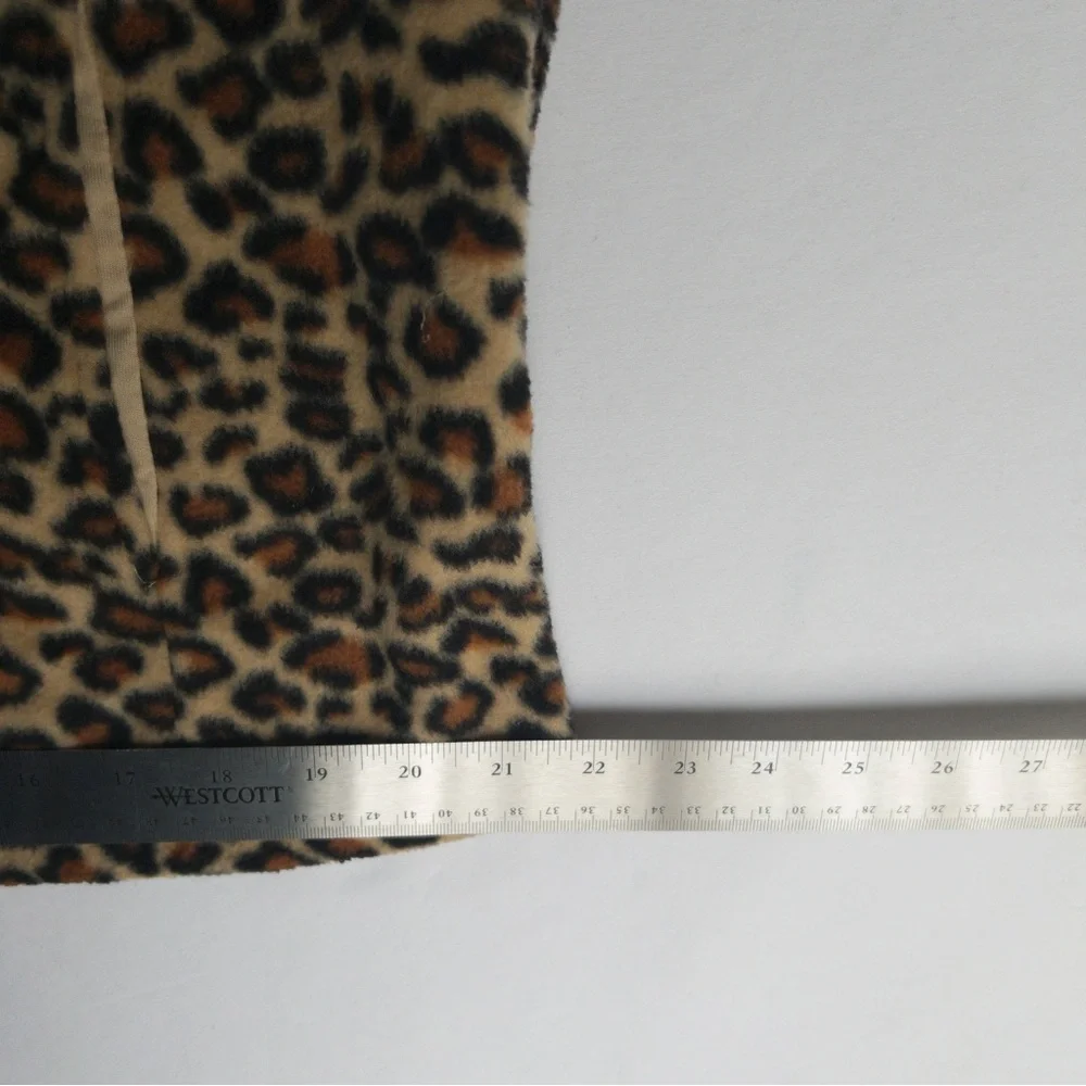 Nick‎ & Sarah Cheetah Fleece Jacket Womens XL Leopard Hoodie Hooded Full Zip
